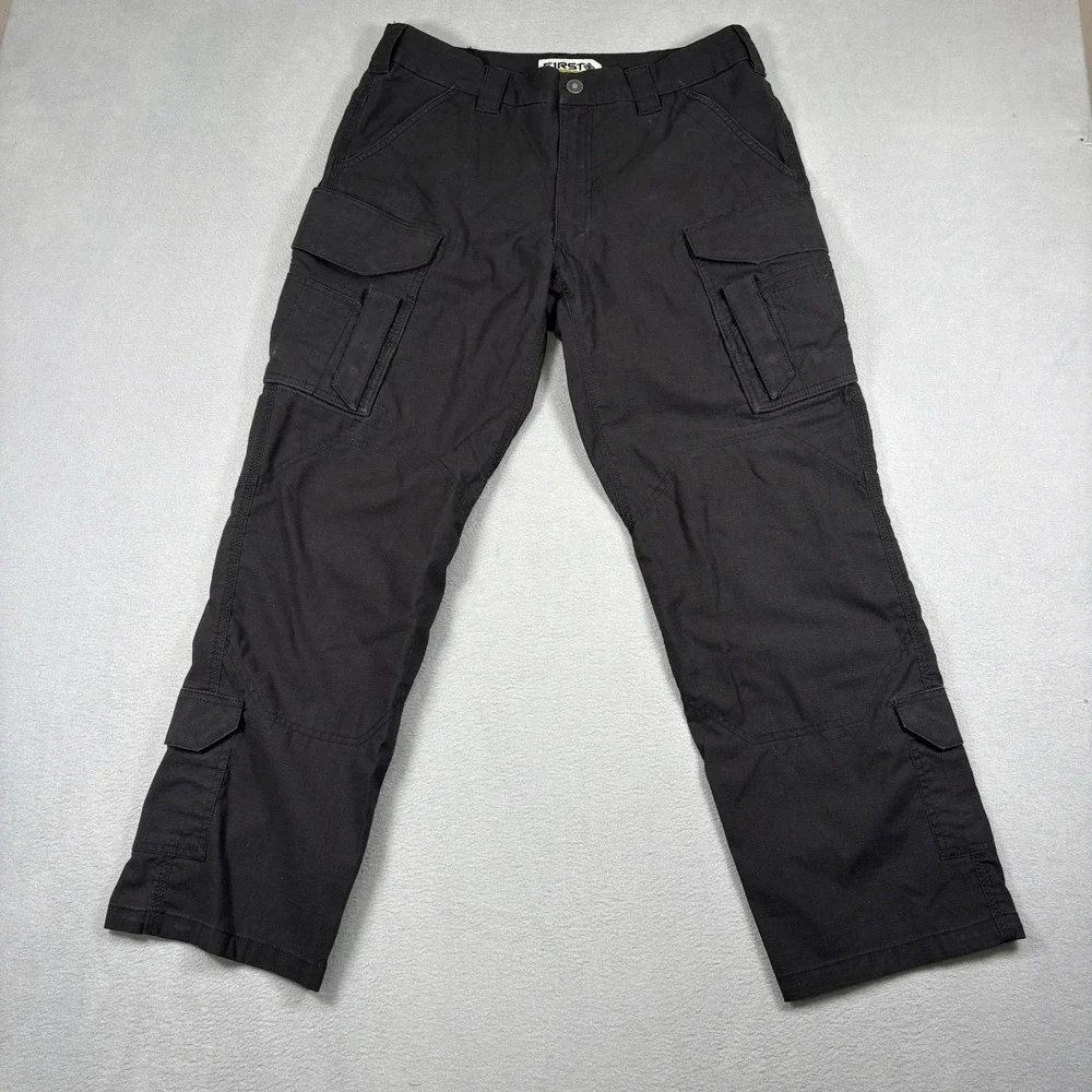 First Tactical Pants Mens 34x29 Black Cargo Tactical Work Utility Ripstop